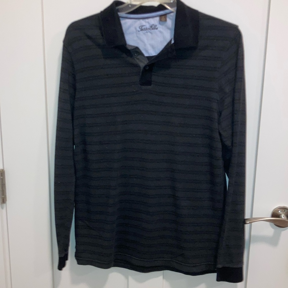 Men’s cotton polo shirt. Long sleeves. Tasso Elba